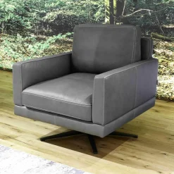 Paul Lindberg Relaxsessel|Sessel Leder 25 Quarz Mit Sternfuß Schwarz