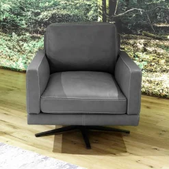 Paul Lindberg Relaxsessel|Sessel Leder 25 Quarz Mit Sternfuß Schwarz