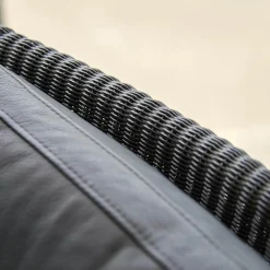 Accente Loungesessel|Sessel Leder Schwarz Fuß Holz Mit Messingabschluss