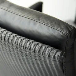 Accente Loungesessel|Sessel Leder Und Stoff Schwarz Gestell Metall Chrom Schwingend