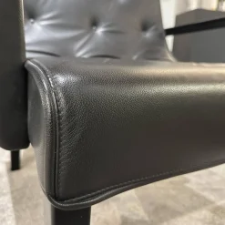 Wittmann Relaxsessel|Sessel Leslie Bezug Leder Nappa Schwarz Gestell Buche Schwarz Gebeizt Mit Armteilen