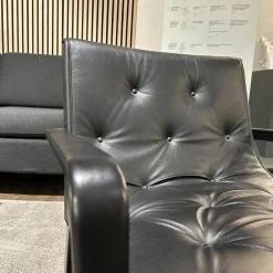 Wittmann Relaxsessel|Sessel Leslie Bezug Leder Nappa Schwarz Gestell Buche Schwarz Gebeizt Mit Armteilen