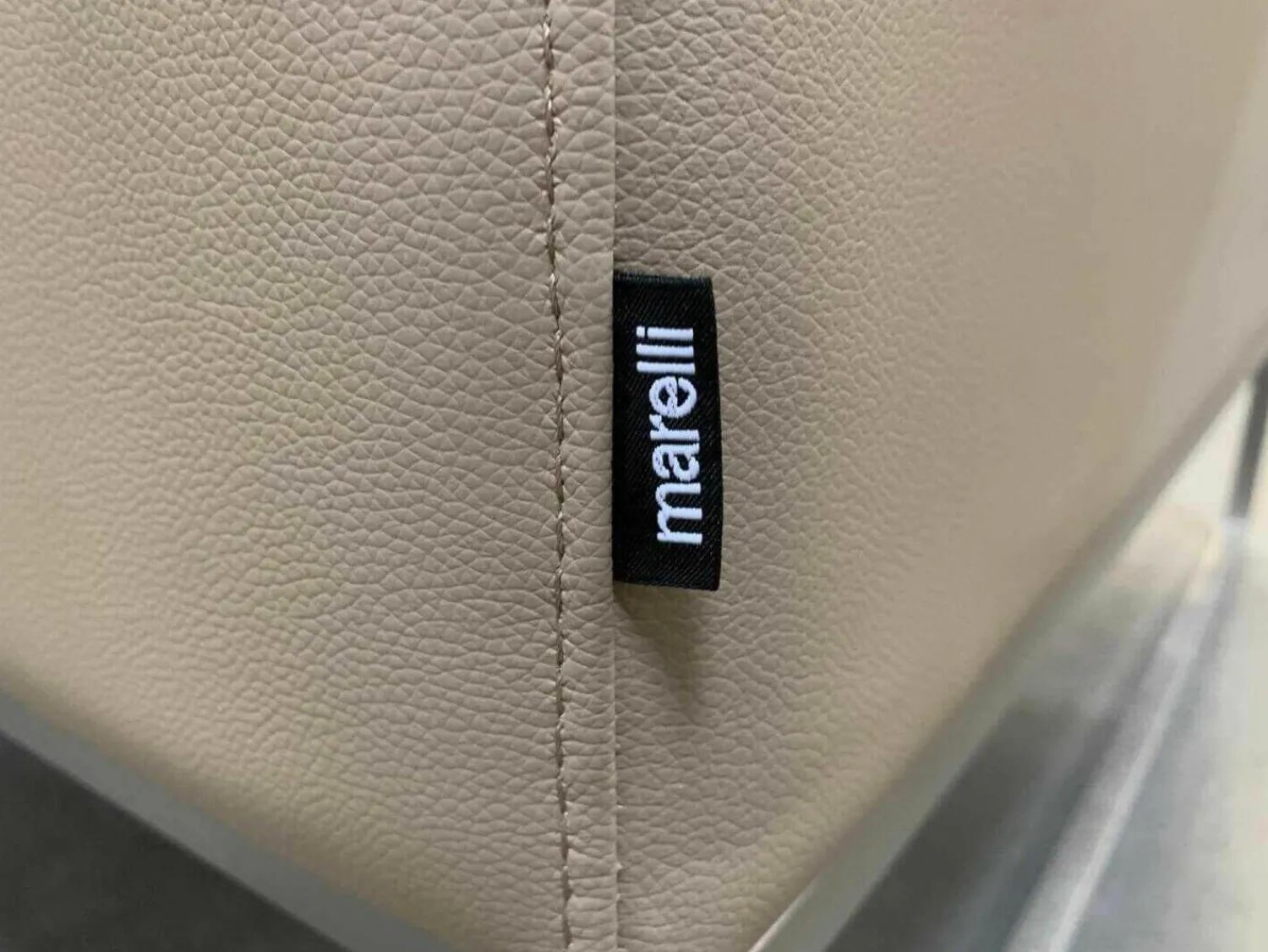 Marelli Relaxsessel|Sessel Lewis Leder Super 5320 Panama Beige Gestell Matt Verchromt