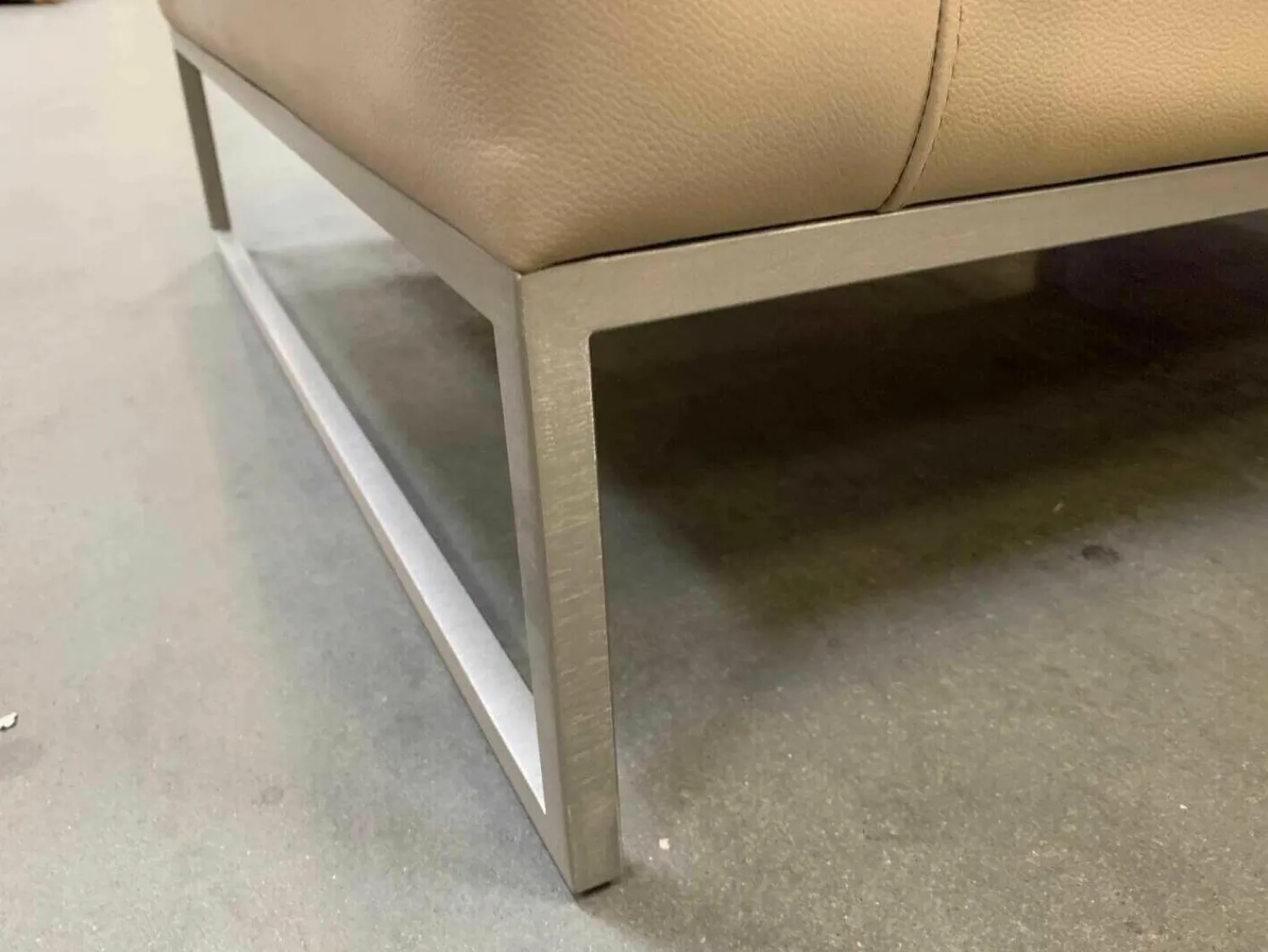 Marelli Relaxsessel|Sessel Lewis Leder Super 5320 Panama Beige Gestell Matt Verchromt