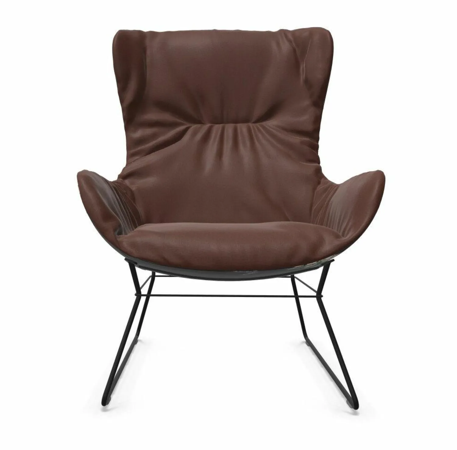 Freifrau Loungesessel|Sessel Leya Wingback Chair Stoff Smart Bougogne Rot Außen Gobelin mit Ottoman