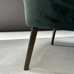 Christine Kröncke Relaxsessel|Sessel Lilou Stoff Allure Velvet Forest 085 Grün Gestell Metall Rauchbraun Mit Rückenkissen