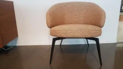 Lema Relaxsessel|Sessel Lounge Chair Bice Stoff DD TDD81 Sarin Orange Füße Bronzefarben