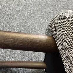 Vitra Relaxsessel|Sessel Lounge Chair HAL Stoff Credo 120 Salt'n Pepper Schwarz Weiß Untergestell Eiche Dunkel Mit Ottoman