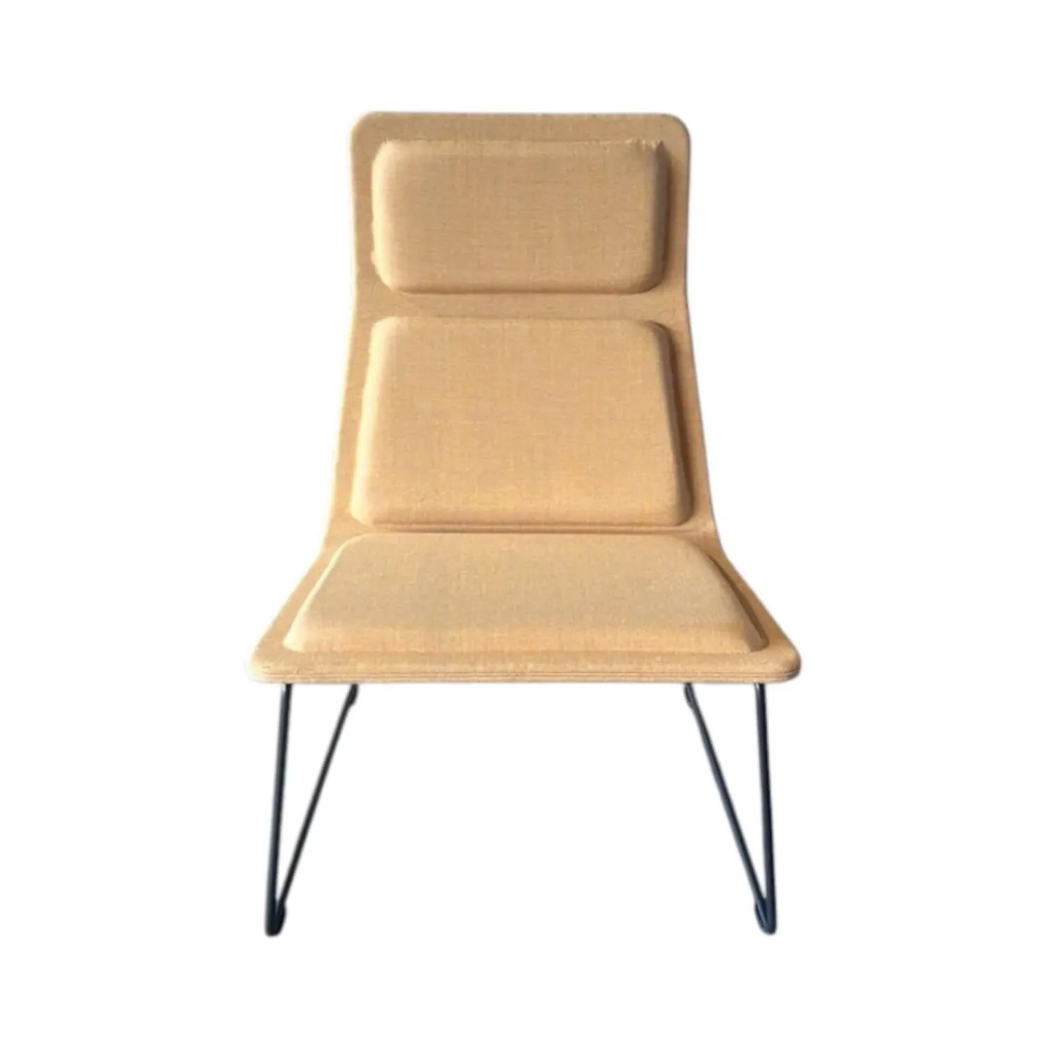 Cappellini Relaxsessel|Sessel Low Pad LW 3 Stoff B LO 1048 Grigio Anthrazit Gelb Gestell Schwarz Matt Pulverbeschichtet