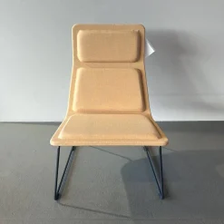 Cappellini Relaxsessel|Sessel Low Pad LW 3 Stoff B LO 1048 Grigio Anthrazit Gelb Gestell Schwarz Matt Pulverbeschichtet