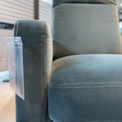 Rolf Benz Fernsehsessel|Sessel L-SE EL 571 Stoff 18.225 Graublau Sternfuß Metall Verkehrsschwarz Inkl. Elektrische Verstellung Mit Akku