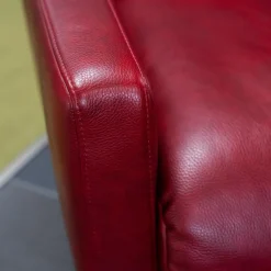 W. Schillig Loungesessel|Sessel Mademoiselle Leder Z75 12 Merlot Rot Fuß Drehteller F19 Matt Inklusive Kopfstützenverstellung