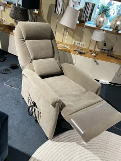 himolla Relaxsessel|Sessel Mainz Stoff Nuvano Schlamm Beige Grau Gestell Motorisch Mit Aufstehhilfe
