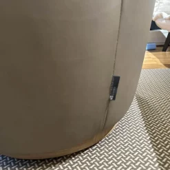 Sophisticated Living Loungesessel|Sessel Malia Lounge Bezug Leder Sauvage Cappuccino Braun Fuß Eiche Inklusive Hocker Bezug Leder Kenia Caffé Braun