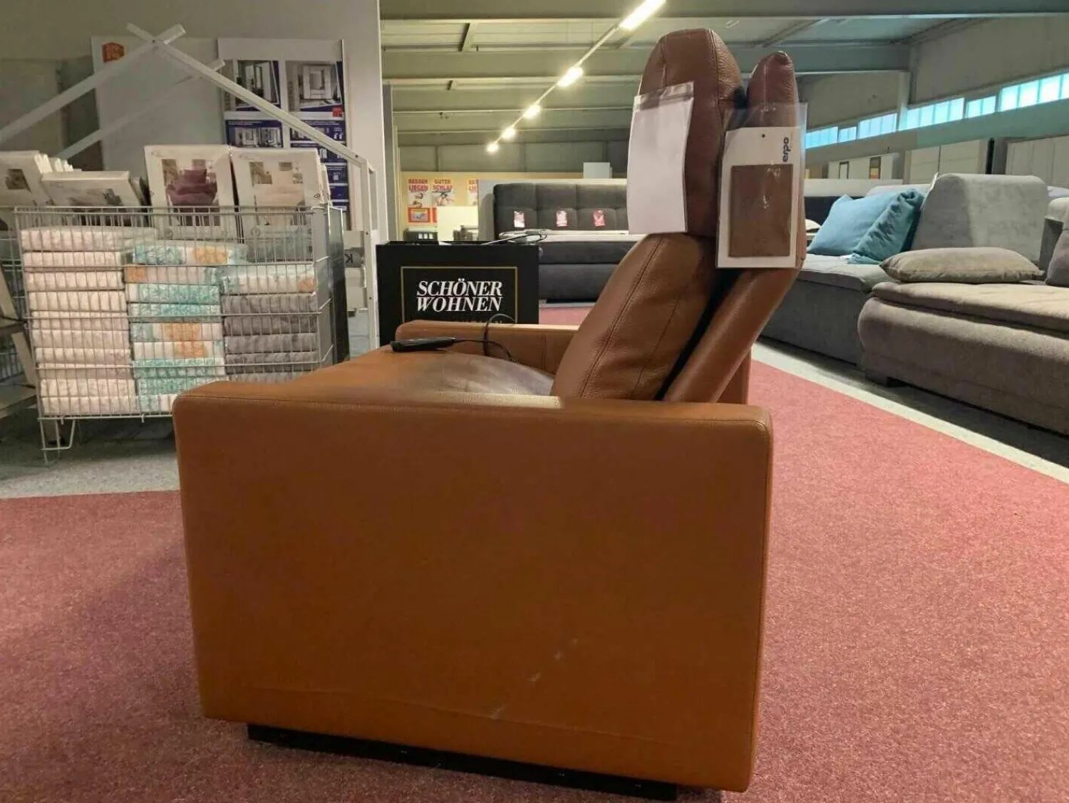 Erpo Relaxsessel|Sessel Manhattan 250 Leder 43.085 Tabac Braun mit Aufstehhilfe