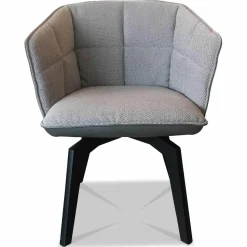 Freifrau Relaxsessel|Sessel Marla Armchair High Stoff Grau Lederrücken