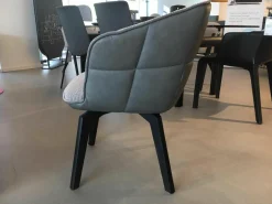 Freifrau Relaxsessel|Sessel Marla Armchair High Stoff Grau Lederrücken