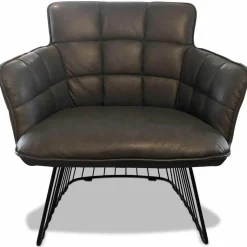 Freifrau Relaxsessel|Sessel Marla Easy Chair Nappaleder Grau Harfengestell Pulverbeschichtet