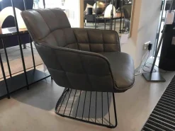 Freifrau Relaxsessel|Sessel Marla Easy Chair Nappaleder Grau Harfengestell Pulverbeschichtet
