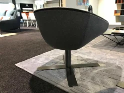 B&B Italia Relaxsessel|Sessel Mart MPG15 Stoff Sera Dunkelgrau Gestell Nickel Bronzefarben