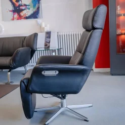 Conform Relaxsessel|Sessel Master Leder Fantasy Schwarz 2514-89 X-Fuß Aluminium