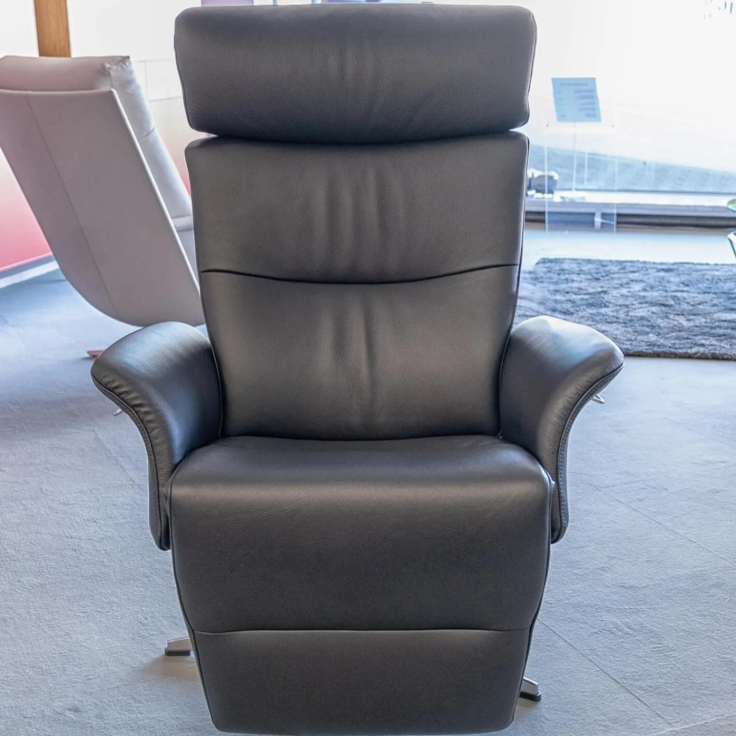 Conform Relaxsessel|Sessel Master Leder Fantasy Schwarz 2514-89 X-Fuß Aluminium