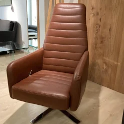 Werther Relaxsessel|Sessel Max Leder L7035D Braun mit Kippfunktion
