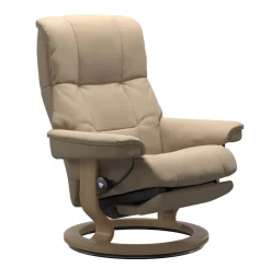 Stressless Relaxsessel|Sessel Mayfair L Leder Paloma Beige Gestell Classic Power LegBack mit Akku