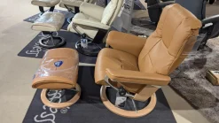 Stressless Relaxsessel|Sessel Mayfair Leder Cori 48 Caramel Braun Holz 04 Eiche Gestell Signature 40 Aluminium