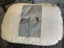 DEDON Loungemöbel|Sessel Mbrace Kissen Stoff Natura Off White Weiß Geflecht Arabica Braun Gestell Aluminium Black Pepper Schwarz Inklusive Hocker