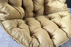 DEDON Loungesessel|Sessel Mbrace Polster Stoff E Olio 823 Gold Geflecht Arabica 126 Schwarz Gestell Black Pepper 317 Schwarz