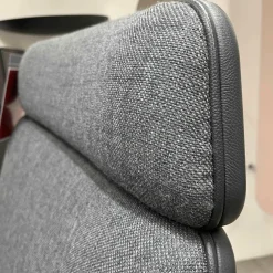 Wittmann Relaxsessel|Sessel Melange Bezug Tekla Slate Keder Nappa Basalt Rückenschale Leder Nappa Basalt Füße Blackgrey