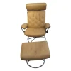 Stressless Relaxsessel|Sessel Metro Leder Paloma 43 Almond Braun Gestell Standard 40 Aluminium Mit Hocker