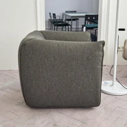 MDF Italia Loungesessel|Sessel Mia Bezugsstoff Dune Grau Basis Drehbar Mit Rückholmechanismus