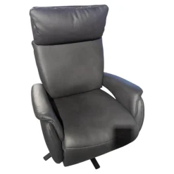 Polsteria Relaxsessel|Sessel Milano Lounge Leder LL Evita Anthrazit Sternfuß Schwarz Matt