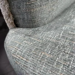 Casamilano Loungesessel|Sessel Mit Fransen Ada Stoff 1611/1 Grau-Blau Fransen Spazzolino Grege Füße Aus ABS