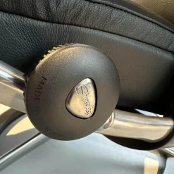 Stressless Relaxsessel|Sessel Mit Hocker View L Signature Bezug Leder Batick Black Schwarz Gestell Schwarz