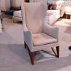 Giorgetti Relaxsessel|Sessel Mobius High Bezug Stoff Beige Gestell Eiche Dunkel