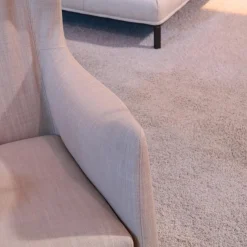 Giorgetti Relaxsessel|Sessel Mobius High Bezug Stoff Beige Gestell Eiche Dunkel