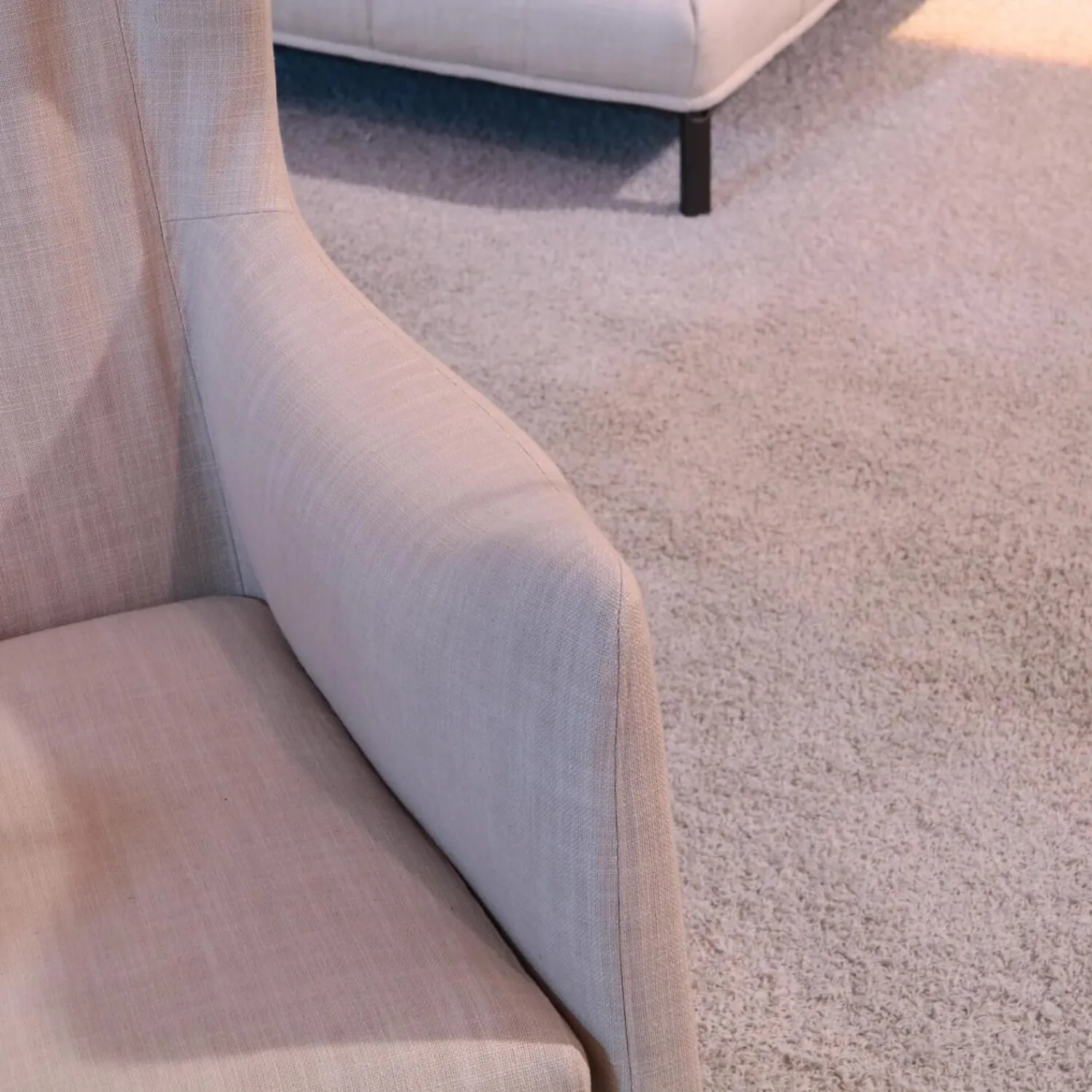 Giorgetti Relaxsessel|Sessel Mobius High Bezug Stoff Beige Gestell Eiche Dunkel