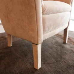 Finkeldei Relaxsessel|Sessel Model King Bezug Alkantara 112 Lachs Ton Massivholzgestell