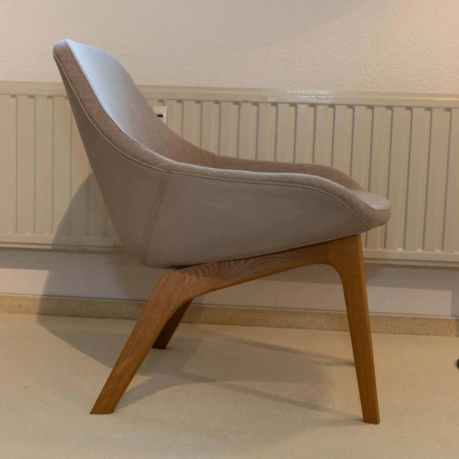 Zeitraum Relaxsessel|Sessel Morph Lounge Eiche Geölt Bezug Leder Jepard 1377 Schlammgrau Stoff Canvas 244