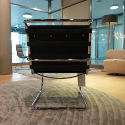 Knoll International Loungesessel|Sessel MR Bauhaus Leder X Bellagio Dark Brown Braun Gestell Chrom Poliert