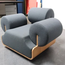 Spektrum Loungesessel|Sessel MVPHE Bezug Stoff Kvadrat Tonus 4 615 Anthrazit Gestell Buche Furniert