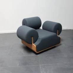 Spektrum Loungesessel|Sessel MVPHE Bezug Stoff Kvadrat Tonus 4 615 Anthrazit Gestell Buche Furniert