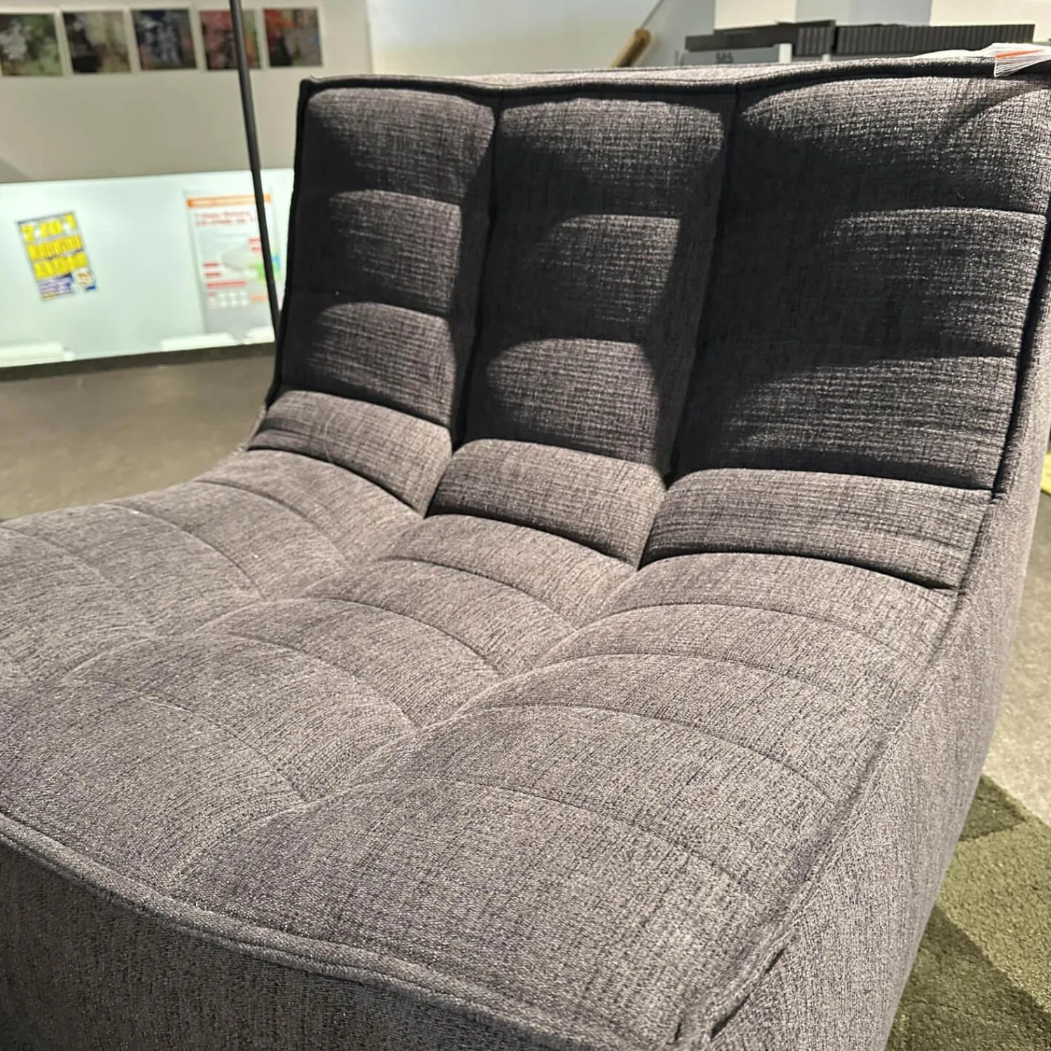 Ethnicraft Relaxsessel|Sessel N701 Bezug Stoff Moss Eco Graphite Grau Rahmen Hoz Inklusive Hocker