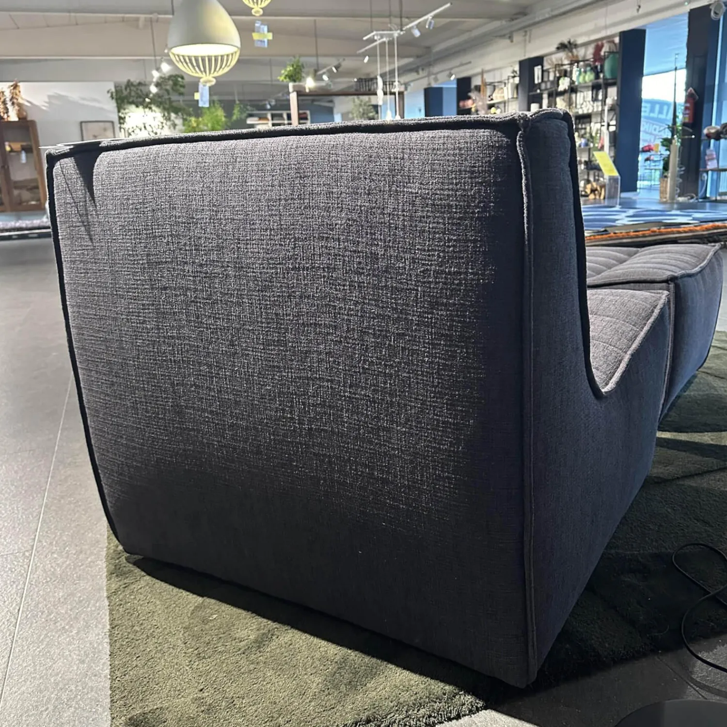 Ethnicraft Relaxsessel|Sessel N701 Bezug Stoff Moss Eco Graphite Grau Rahmen Hoz Inklusive Hocker