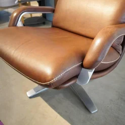 Berg Furniture Relaxsessel|Sessel Nasa Leder Rustical Braun Gestell Edelstahl