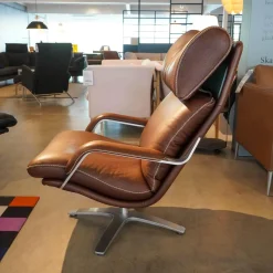 Berg Furniture Relaxsessel|Sessel Nasa Leder Rustical Braun Gestell Edelstahl