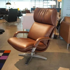 Berg Furniture Relaxsessel|Sessel Nasa Leder Rustical Braun Gestell Edelstahl